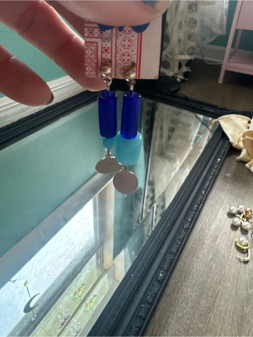 Blue and teal Earrings